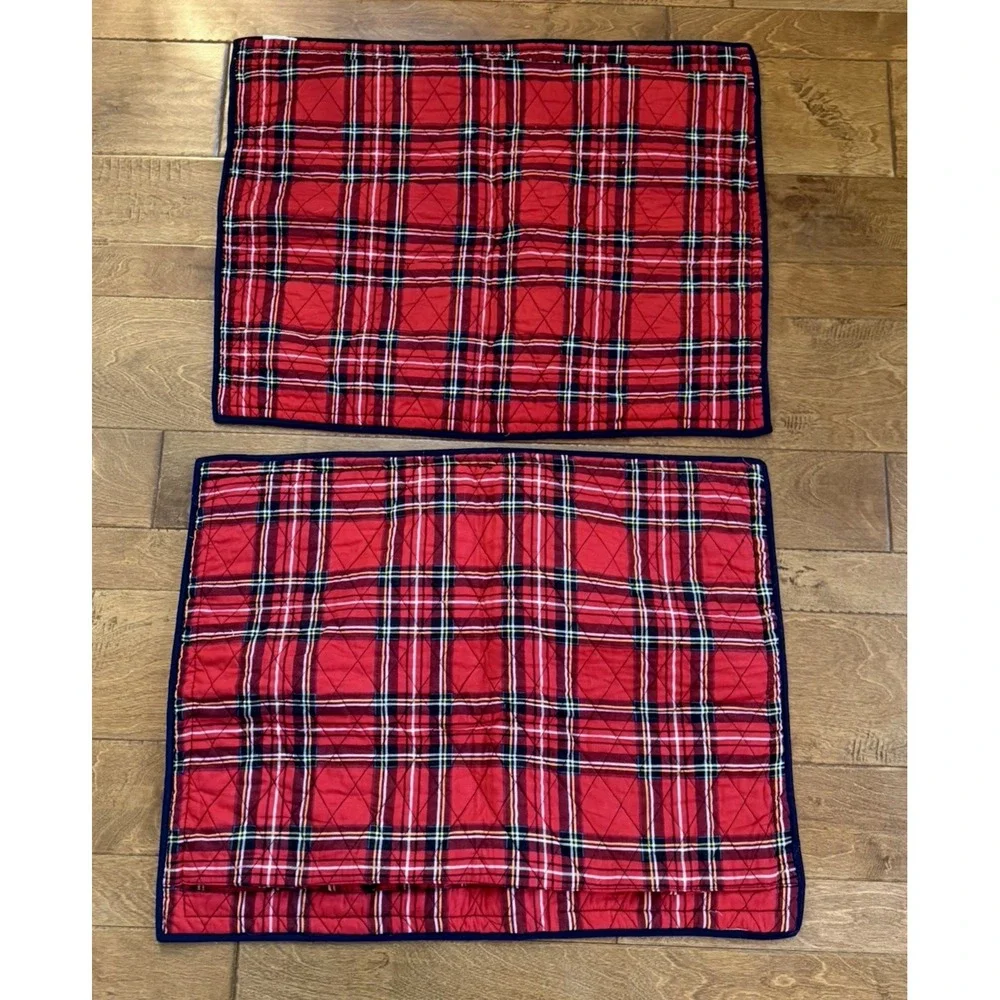 Martha Stewart Collection Tartan Plaid Quilted Patchwork Pillow Shams‎ Set of 2